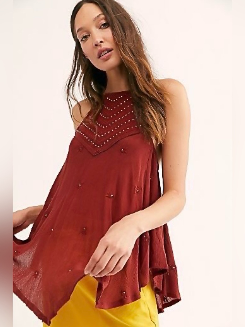Free People Sultry Nights Embellished Tunic